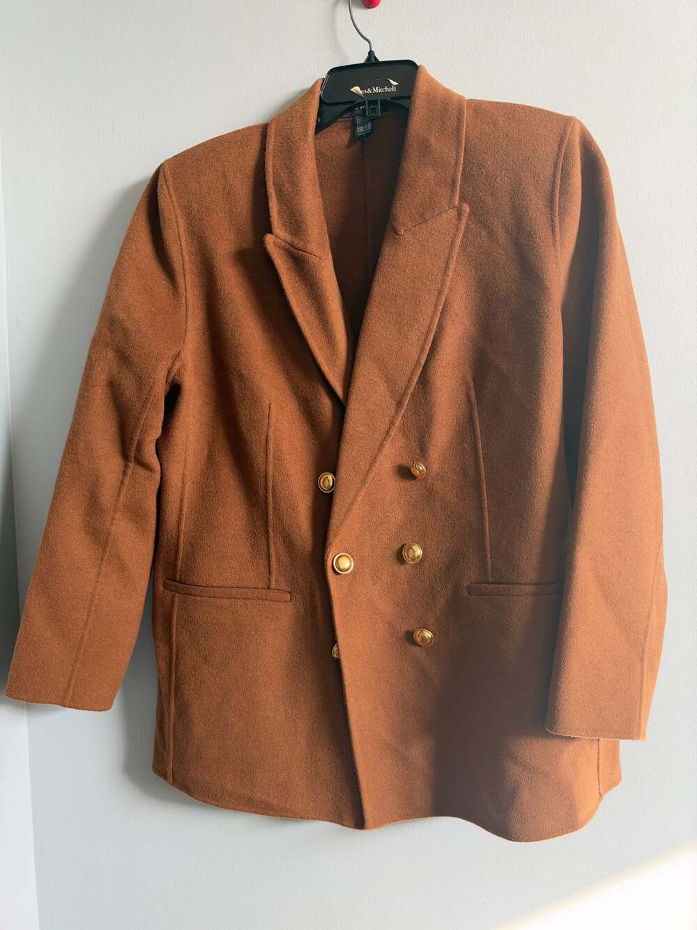 Express Conscious Edit Brown Double-Breasted Blazer XL
